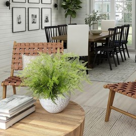 GnFlus Artificial Boston Fern Plants 19" Fake Greenery Shrubs 2 Pcs Faux Plant Bushes UV-Resistant for Indoor Outdoor Wedding DIY Bouquets Floral Arrangement Table Centerpieces