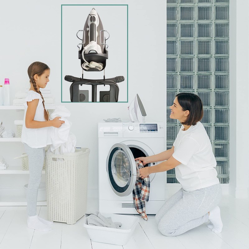 Ironing Board Hanger Wall Mount Electric Iron Holder Iron and