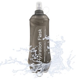 J.CARP 500ml Soft Flask Running Water Bottles, TPU Foldable Running Hydration Flask for Hydration Pack Cycling Hiking Climbing Outdoors Motorbike Dark Grey