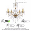 WARRENAU 4-Light Luxurious Crystal Chandelier Ceiling Pendant Lamp Fixture Lighting