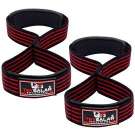 TrySalar Premium Weightlifting Straps Figure 8 Deadlift with Padded Cuff Wrist Wraps support Training Powerlifters Workout Gym Cotton Straps for Men Womens Sold in Pairs