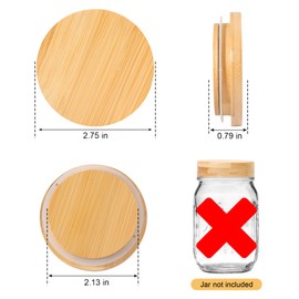 Bamboo Mason Jar Lids Regular Mouth Storage Canning Jar Lids, 6 Pack Lids with Decorative Chalkboard Labels and Pen for Regular Mouth Mason Jar