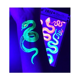 Blacklight Glow Party Temporary Tattoo-1 Sheet - Cobra