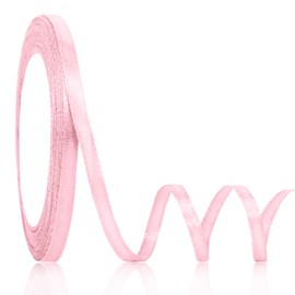 OMAIGAR Baby Pink Ribbon 1/4 Inch Width, Solid Satin Ribbons with 25 Yards Length Silk Fabric for Gift Wrapping or Wedding Party Birthday Decoration - Baby Pink,1/4 Inch x 25 Yards