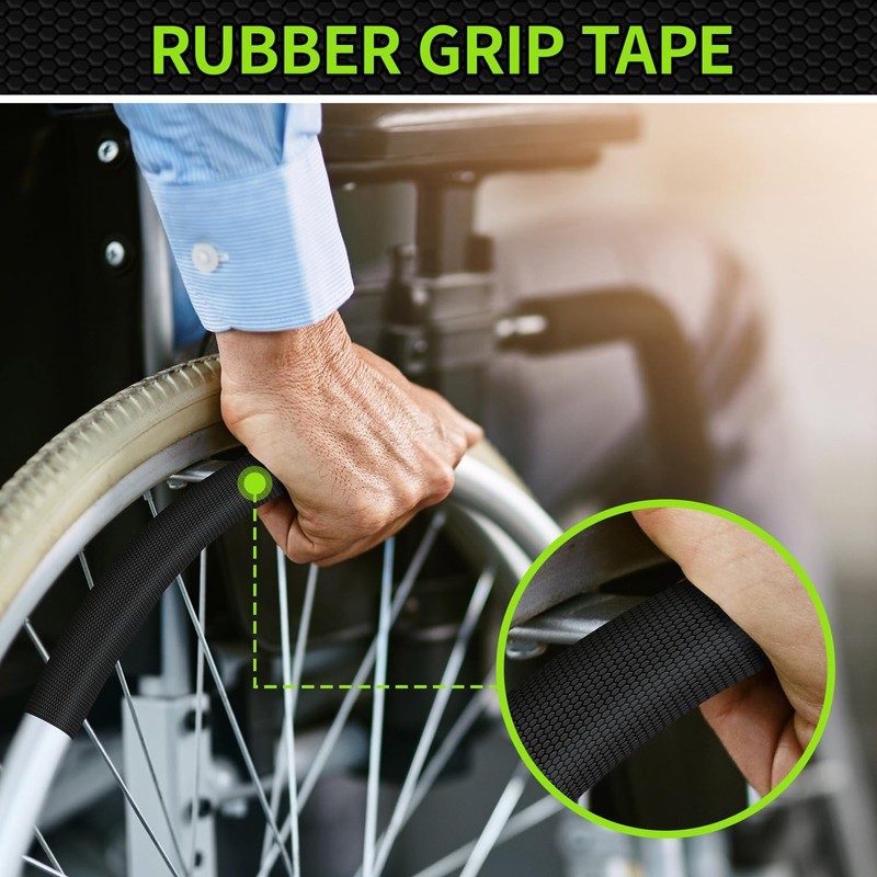 Aobrill Rubber Grip Tape, Non Slip Tape, Black, 1In x