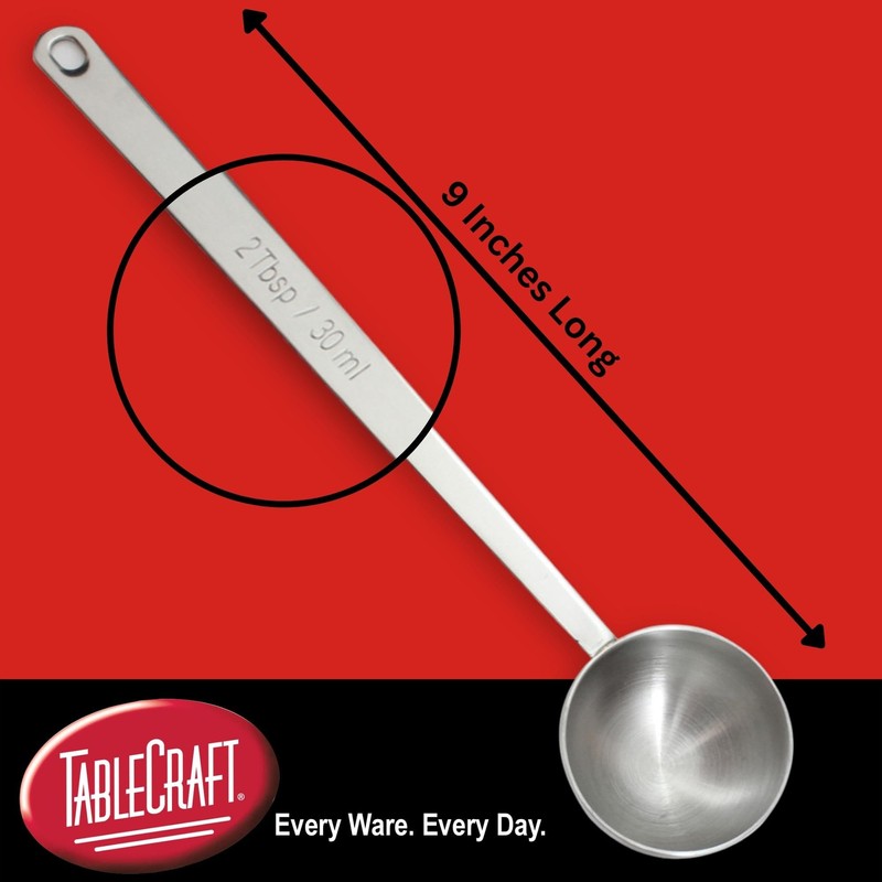 Tablecraft 2 Tablespoon Coffee Scoop, Stainless Steel, 9 Inch Long