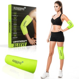 MEDICMAC® FlexiCryo™ 360° Cold Therapy Compression Sleeve for Arthritis, Injuries & Sports Recovery - Reusable, Comfortable and Ultra Flexible Ice Wrap for Knees, Elbows, Shins, Ankles, Calf Pain (XL)