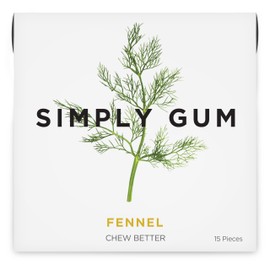 Simply Gum | Fennel | Pack of Twelve (180 Pieces Total) | Synthetic Free + Aspartame Free + non GMO