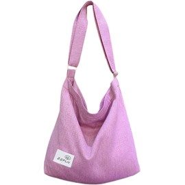 ZZPLN Women's Canvas Crossbody Bag Casual Hobo Bag Shoulder Bag Shopping Bag (Pink)