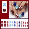 4th of July Press On Nails Short Square Fake Nails