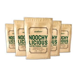 Noochy Licious by Gloriously Vegan: The #1 Best-Tasting Nutritional Yeast - 5 x 13.6 Ounce Mega Value Bag