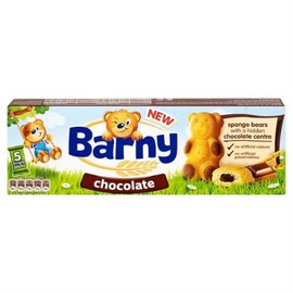 Barny Chocolate Kids Sponge Bear Biscuits 5 Packs 30G Case Of 7