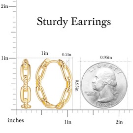 Degerde Gold Hoop Earrings 14K Gold Hoop Earrings for Women Earring Design Hypoallergenic Lightweight Hoops Earring for Women 25/30mm