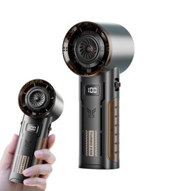 Yaindhi Portable Handheld Turbo Fan,Speed(1-100) Adjustable Mini Fan,4000mAh Battery USB Rechargeable Personal Fan,Digital Display,Gifts for Women Men Travel/Camping/Outdoor (Black)