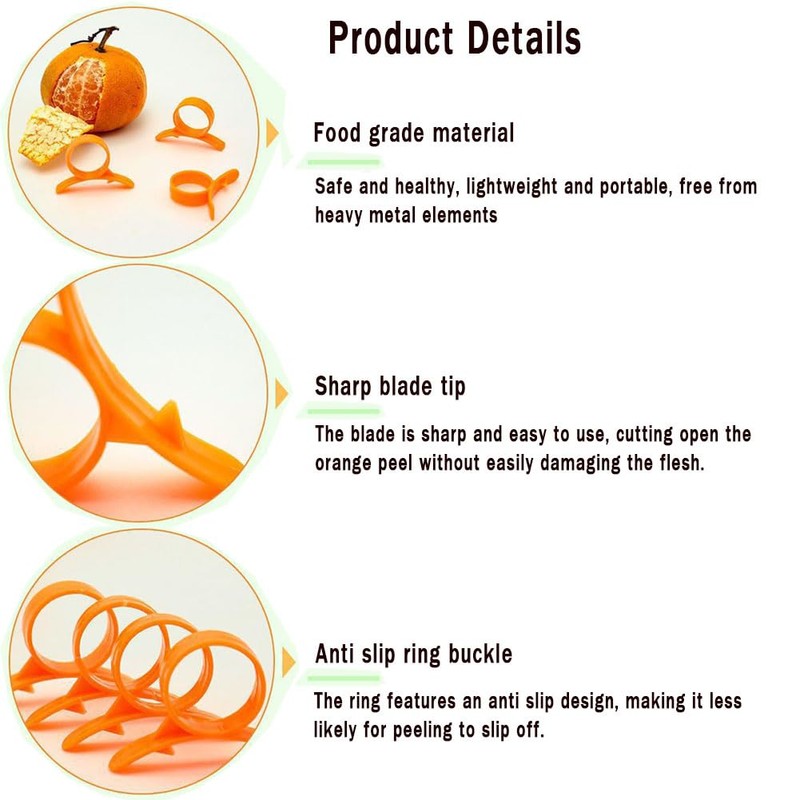 Orange Citrus Peelers, 13pcs Plastic Orange Peeler，2pcs Grapefruit Peeler. Lemon