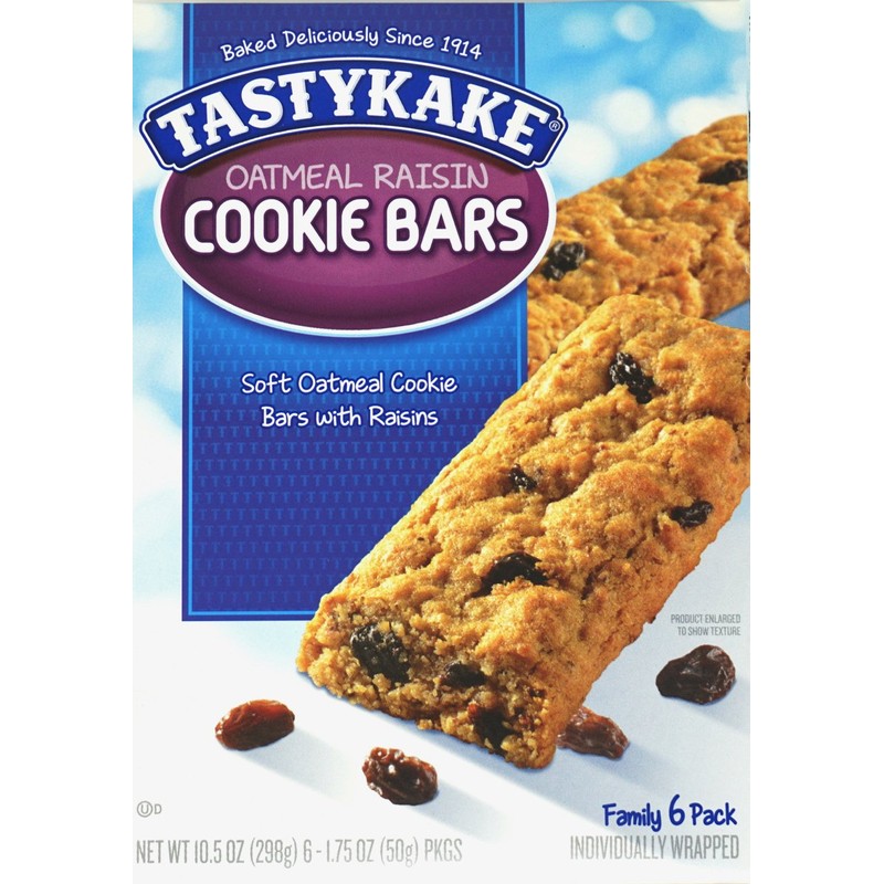 Tastykake: Oatmeal Raisin Cookie Bars 3 Boxes