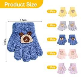 WUFGWBD 5 Pairs Of Cartoon Children'S Gloves, Cute Plush Gloves, Children'S Warm Gloves, Cycling Gloves, Winter Cold Protection Products