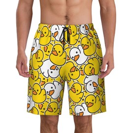 Lukbfall Mens Swim Trunks Quick Dry Swim Shorts with Mesh Lining Breathable Men's Beach Pants Swimwear Bathing Suits, Duck #03, Small