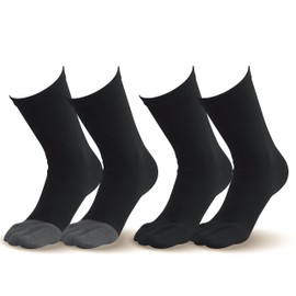 Ciel Socks That Stay Warm To Your Fingertips, Value 2 Pairs Set, Warm, Far Infrared Processing, Ceramic Stretch Bunion Protection, Health 5 Toe Socks, charcoal + black