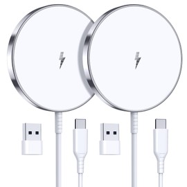 Magnetic Wireless Charger 15W Fast Mag Safe Charger for Cell Phone 16 Pro Max/16 Pro/16 Plus/16/15/14/13/12 Series 2 Pack Charging Pad for AirPods 3/2/Pro 2/Pro Mag-Safe Original Replacement