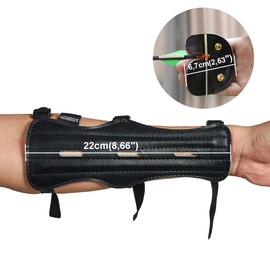Huntingdoor Archery Arm Guard Finger Guard Set Archery Leather Long Arm Protector Finger Tab Kit Protective Equipment Right-Handed Bow Accessories for Bow Target Exercise