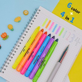 YISAN Bible Highlighters and Pens No Bleed,Bible Study Supplies,6 Gel Highlighters and Multicolor Pen for Journaling,Dry Markers,70603