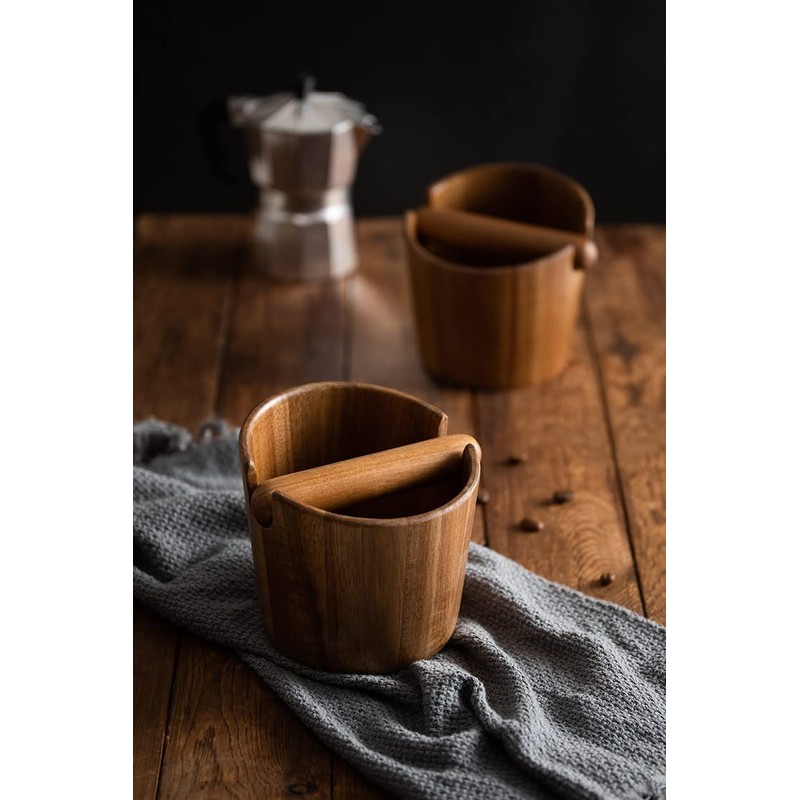 Ytnjzl 5 inch Coffee Knock Box espresso knock box,Wood Bin
