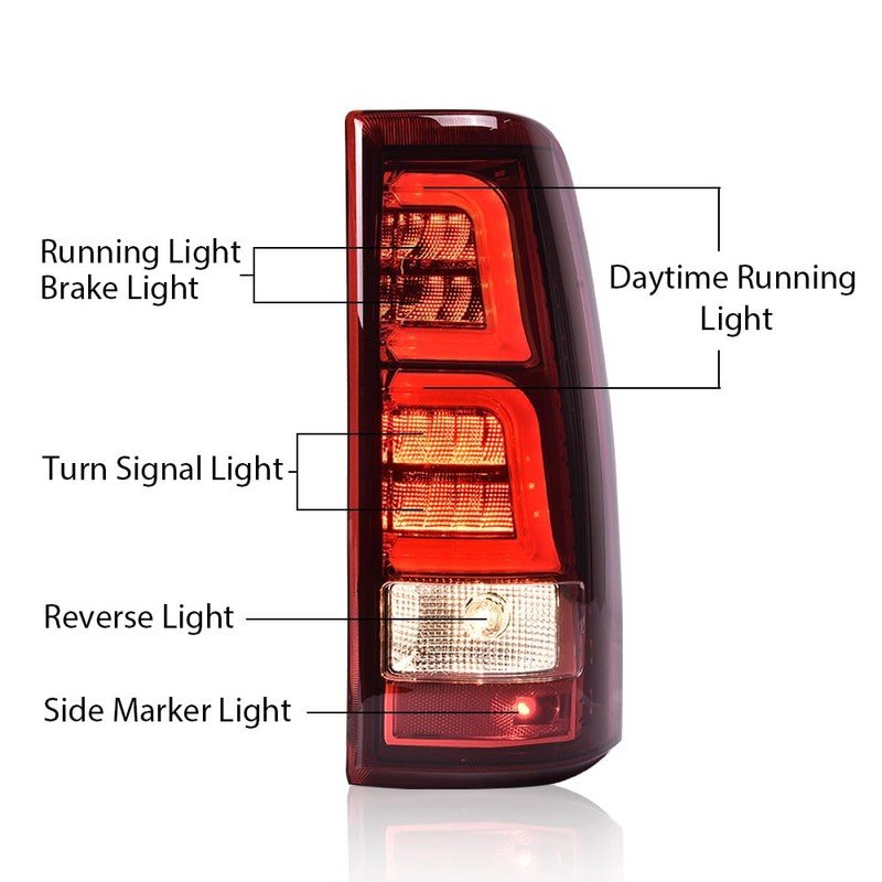 ALLGOOD LED Tail Lights w/Bulbs, Compatible with Chevy Silverado Pickup