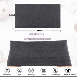 TuTive Headbands for Women, 4 inches Wide, 6 Packs Stretchy Sweat Bands, Hair Accessories for Yoga Workout Non Slip Women's Hair Bands Every Day Fashion, Black, White, Grey