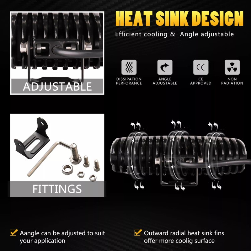 Unbranded 2pcs 6Inch LED Work Light Bar Flood Beam Reverse