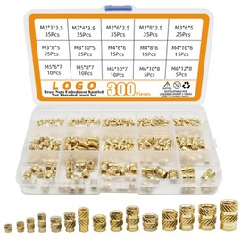 Paifeancodill Brass Thread Plug Kit - 300PCS 15 Sizes M2-M6 - Heating Kit for Plastic Parts - Public Rock Thread Plug-in