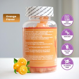 Wins Town Probiotic Gummies, 1 Billion CFU, Helps Promote Gut Health Naturally and Supports a Strong Immune System, Orange Flavor, 60 Count