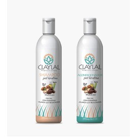 Tratamiento para cabello Post Alisado - Shampoo sin Sal - Shampoo Keratina - Shampoo Sin Sal, Sulfatos y parabenos - shampoo y acondicionador sin sulfatos 250ml c/u - Claylal Profesional