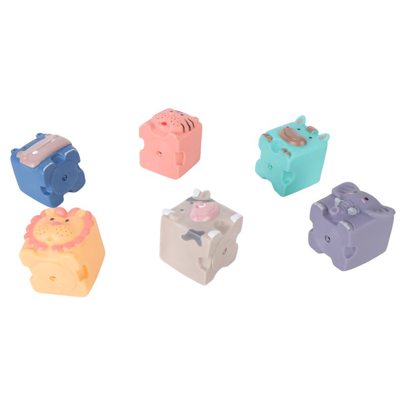 12PCS Children Silicone Building Blocks Soft DIY Educational Chewable Animals