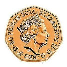 24K Gold Plated 2016 Beatrix Potter BU 50p Fifty Pence Coin with Capsule Holder in a Pouch Wallet