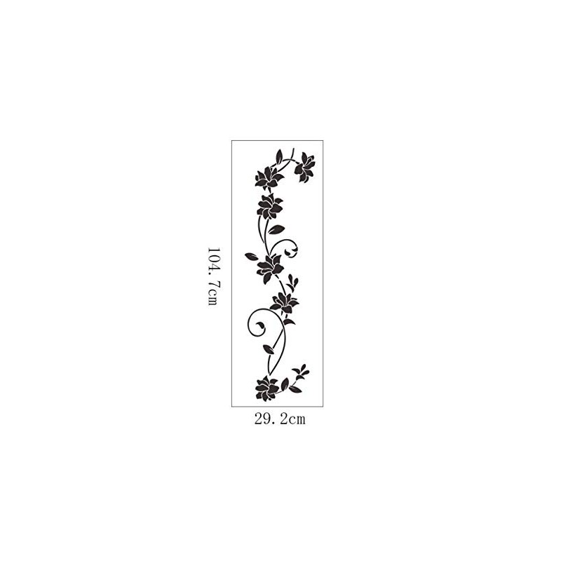 COVPAW® Wall Sticker XXL Flowers Tendril Rose Wall Sticker Mural
