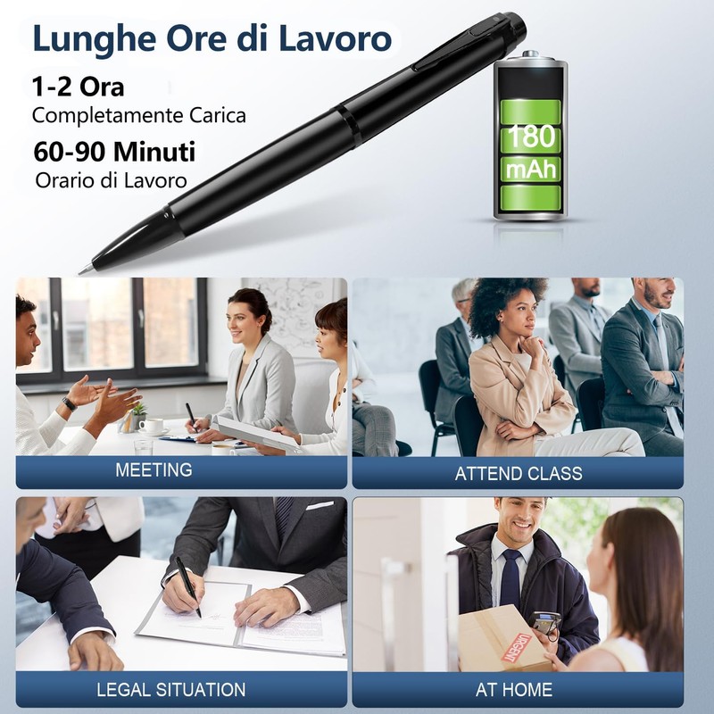 HYVO Telecamera Penna 1080P HD con Registrazione Audio e Video,