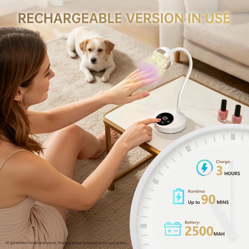 AORAEM UV Nail Lamp, LED Auto Sensor Yellow Light Gooseneck