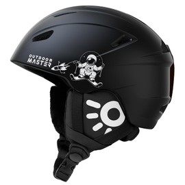 OutdoorMaster Anoa Kids Ski Helmet - Snowboard Helmet for Children - Adjustable Snow Helmet, Certified Snow Sports Helmet for Boys, Girls & Youth - Black, XS