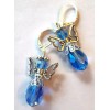 handcrafted by BeJay medium blue CHRISTMAS ANGEL Crystal Teardrop SP