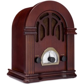 ClearClick Retro AM/FM Radio with Bluetooth - Classic Wooden Vintage Retro Style Speaker