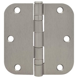 Nuk3y Residential 3 1/2" x 3 1/2" Ball Bearing Door Hinge 5/8 Radius (18 Pack, Satin Nickel)