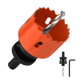FOYWOTI Hex Shank,Hole Saw HSS with Arbor Bi-Metal & Heavy Duty Hole Saw Cutter for Wood Corn Hole Boards Plastic Drywall (2-5/32"(55mm))
