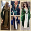 YEAXLUD Womens Renaissance Medieval Costume Dress Lace up Irish Over