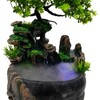 Desk Water Fountain Atomizing Rockery Water Fountain Desktop with LED