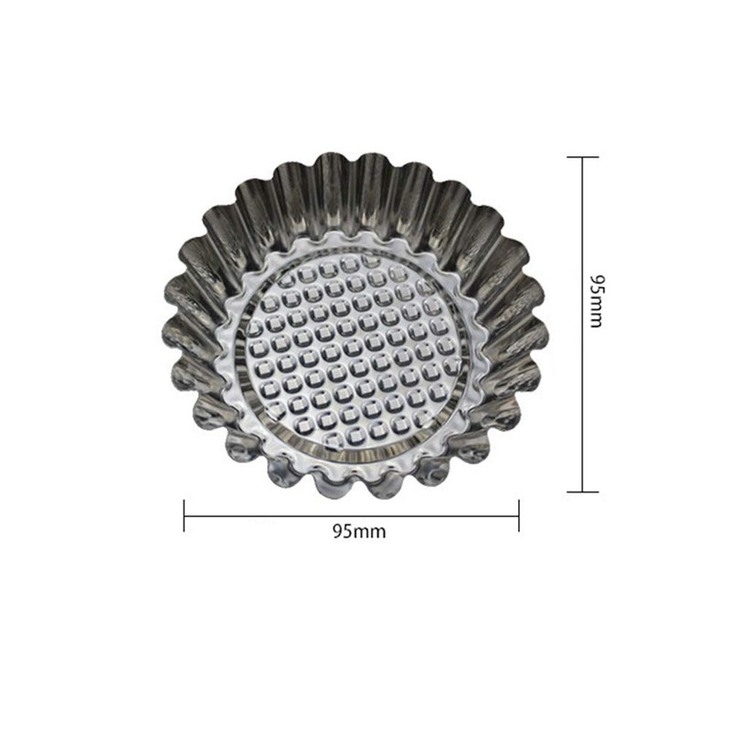 DOITOOL Baking Cup 12pcs Stainless Steel Round Lace Egg Tart