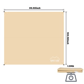 Tent Underlay Waterproof Tent Tarpaulin Ultralight Tent Floor with Eyelets Tarp for Hammock Outdoor Awning Ground for Yard Sand Beach Picnic Camping Tarp 2.3 x 2.6 m