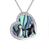 URONE Penguin Necklace Sterling Silver Penguin Animal Abalone Shell Pendant