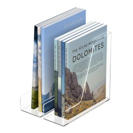 Jumyee Acrylic Magazine File Holder, 2 Pack Clear Desk File Organizer for Office Home, Desktop Office Desk Binder Accessories