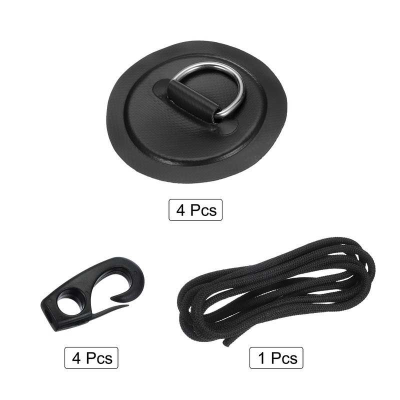 PATIKIL D-Ring Patch, 4 Pcs Stainless Steel D-Ring PVC Patch